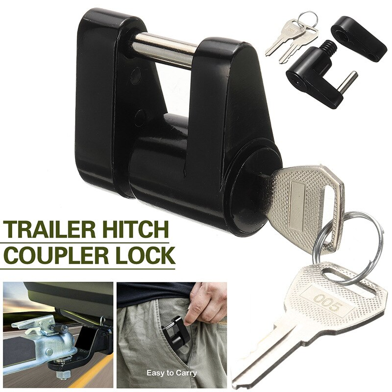 Trailer Hitch Coupler Lock 1/4 Inch Diameter 3/4 Inch Span with 2 Keys