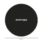 Trampoline Replacement Mat, Fits 12' Trampoline w/ 72 V-Hooks and 5.5" Springs (Spring and Frame not Included), Black - Image 3