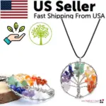Tree of Life 7 Chakra Natural Gemstone Pendant Necklace