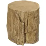 HOMCOM Tree Stump Stool Side Table Round Tabletop Wood Grain Finish Indoor Outdoor Natural - Image 11