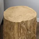 HOMCOM Tree Stump Stool Side Table Round Tabletop Wood Grain Finish Indoor Outdoor Natural - Image 8
