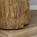 HOMCOM Tree Stump Stool Side Table Round Tabletop Wood Grain Finish Indoor Outdoor Natural - Image 9