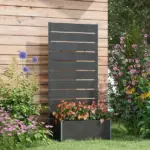 Outsunny Trellis Planter for Climbing Plants, Raised Garden Bed with Trellis, Planter Box for Outdoor, 28.25 Inch x 15 Inch x 59 Inch, Black - Image 2
