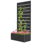 Outsunny Trellis Planter for Climbing Plants, Raised Garden Bed with Trellis, Planter Box for Outdoor, 28.25 Inch x 15 Inch x 59 Inch, Black
