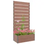 Outsunny Trellis Planter for Climbing Plants, Raised Garden Bed with Trellis, Planter Box for Outdoor, 28.25 Inch x 15 Inch x 59 Inch, Brown - Image 11