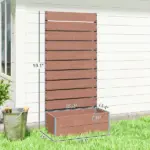 Outsunny Trellis Planter for Climbing Plants, Raised Garden Bed with Trellis, Planter Box for Outdoor, 28.25 Inch x 15 Inch x 59 Inch, Brown - Image 3
