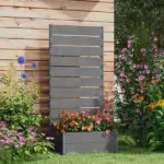 Outsunny Trellis Planter for Climbing Plants, Raised Garden Bed with Trellis, Planter Box for Outdoor, 28.25 Inch x 15 Inch x 59 Inch, Gray - Image 2