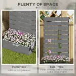 Outsunny Trellis Planter for Climbing Plants, Raised Garden Bed with Trellis, Planter Box for Outdoor, 28.25 Inch x 15 Inch x 59 Inch, Gray - Image 4