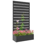 Outsunny Trellis Planter for Climbing Plants, Raised Garden Bed with Trellis, Planter Box for Outdoor Garden, Black - Image 11