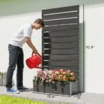 Outsunny Trellis Planter for Climbing Plants, Raised Garden Bed with Trellis, Planter Box for Outdoor Garden, Black - Image 3