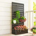 Outsunny Trellis Planter for Climbing Plants, Raised Garden Bed with Trellis, Planter Box for Outdoor Garden, Black - Image 9