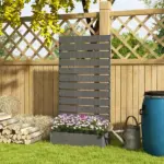 Outsunny Trellis Planter for Climbing Plants, Raised Garden Bed with Trellis, Planter Box for Outdoor Garden, Dark Gray - Image 2