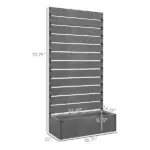 Outsunny Trellis Planter for Climbing Plants, Raised Garden Bed with Trellis, Planter Box for Outdoor Garden, Dark Gray - Image 3