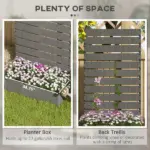 Outsunny Trellis Planter for Climbing Plants, Raised Garden Bed with Trellis, Planter Box for Outdoor Garden, Dark Gray - Image 4