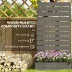 Outsunny Trellis Planter for Climbing Plants, Raised Garden Bed with Trellis, Planter Box for Outdoor Garden, Dark Gray - Image 5