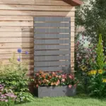 Outsunny Trellis Planter for Climbing Plants, Raised Garden Bed with Trellis, Planter Box for Outdoor Garden, Dark Gray - Image 10