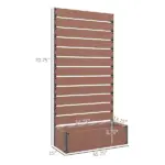 Outsunny Trellis Planter for Climbing Plants, Raised Garden Bed with Trellis, Planter Box for Outdoor, Garden, Light Brown - Image 3