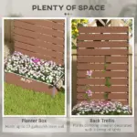 Outsunny Trellis Planter for Climbing Plants, Raised Garden Bed with Trellis, Planter Box for Outdoor, Garden, Light Brown - Image 4