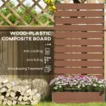 Outsunny Trellis Planter for Climbing Plants, Raised Garden Bed with Trellis, Planter Box for Outdoor, Garden, Light Brown - Image 5