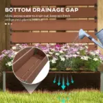 Outsunny Trellis Planter for Climbing Plants, Raised Garden Bed with Trellis, Planter Box for Outdoor, Garden, Light Brown - Image 6
