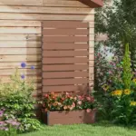 Outsunny Trellis Planter for Climbing Plants, Raised Garden Bed with Trellis, Planter Box for Outdoor, Garden, Light Brown - Image 10