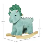 Triceratops Rocking Horse Plush Toy for Toddlers 3-6 Years Green Realistic Sounds Ride-On - Image 3