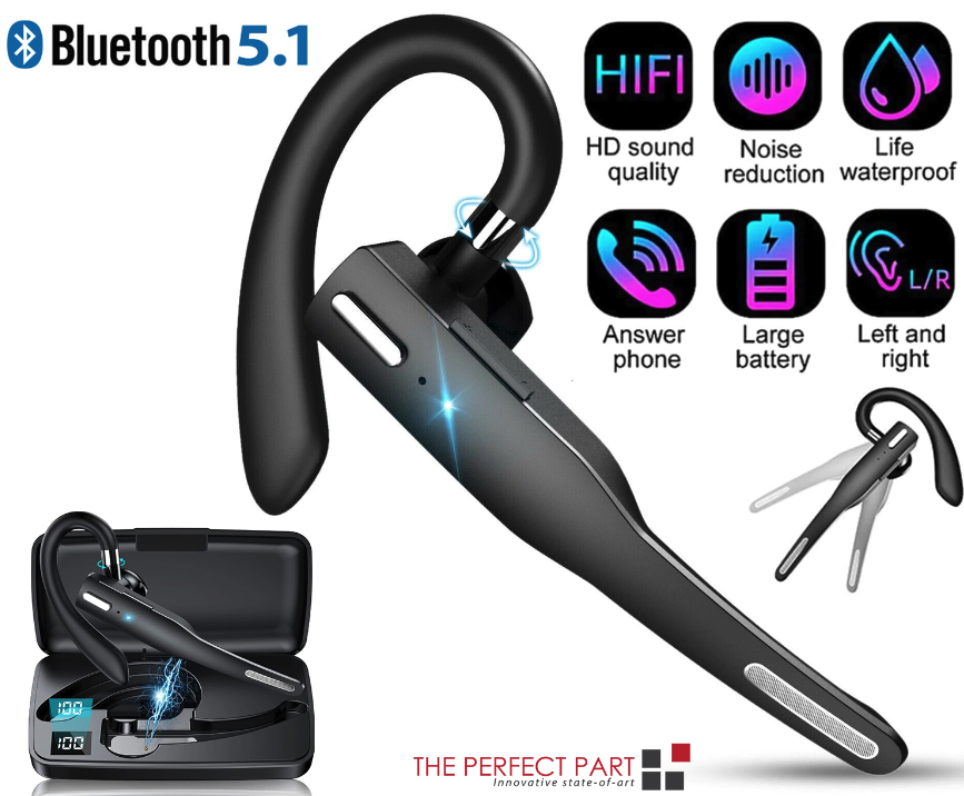 Bluetooth 5.1 Trucker Headset with Dual Microphone Noise Cancellation