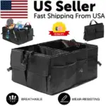 40L Folding Car Trunk Cargo Organizer with Compartments and Pockets