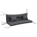Outsunny Tufted Bench Cushions and Throw Pillows, Outdoor Replacement Bench Seat Pad, Back Cushion and 2 Pillows, Charcoal Gray - Image 11