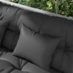 Outsunny Tufted Bench Cushions and Throw Pillows, Outdoor Replacement Bench Seat Pad, Back Cushion and 2 Pillows, Charcoal Gray - Image 8