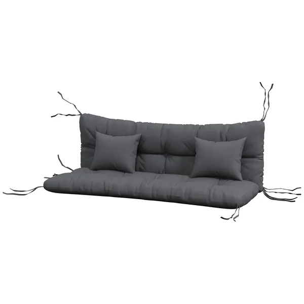 tufted-bench-cushions-throw-pillows-outdoor-replacement-bench-seat-pad-back-cushion-2-pillows-charcoal-gray.webp Outsunny Tufted Bench Cushions and Throw Pillows, Outdoor Replacement Bench Seat Pad, Back Cushion and 2 Pillows, Charcoal Gray - Image 1