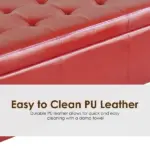 Tufted Storage Ottoman Bench, 50.5" Faux Leather, Rectangular, Bright Red, Space-Saving for Living Room, Entryway - Image 7