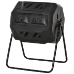 Tumbling Compost Bin Outdoor 360 Degree Dual Chamber Rotating Composter 43 Gallon, Black - Image 11