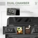 Tumbling Compost Bin Outdoor 360 Degree Dual Chamber Rotating Composter 43 Gallon, Black - Image 4