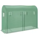 Tunnel Greenhouse 10x3x7 ft Green Walk-In Hot House with Roll-Up Windows Zippered Door Steel Frame PE Cover - Image 11