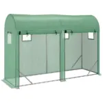 Tunnel Greenhouse 10x3x7 ft Green Walk-In Hot House with Roll-Up Windows Zippered Door Steel Frame PE Cover