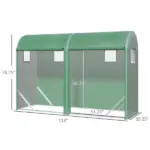Tunnel Greenhouse 10x3x7 ft Green Walk-In Hot House with Roll-Up Windows Zippered Door Steel Frame PE Cover - Image 3