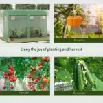 Tunnel Greenhouse 10x3x7 ft Green Walk-In Hot House with Roll-Up Windows Zippered Door Steel Frame PE Cover - Image 7