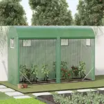 Tunnel Greenhouse 10x3x7 ft Green Walk-In Hot House with Roll-Up Windows Zippered Door Steel Frame PE Cover - Image 10