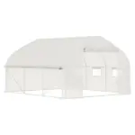 Tunnel Greenhouse 11.5' with Steel Hoops Mesh Door and Windows