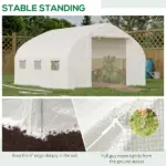 Tunnel Greenhouse 11.5' with Steel Hoops Mesh Door and Windows - Image 7