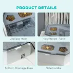 PawHut Turtle Tank Kit with Basking Platform, Water Pump, Filter, Easy Clean Reptile Habitat - Image 6