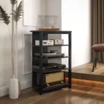 HOMCOM TV Stand, Entertainment Center with Storage Shelves and Steel Frame for Living Room, Black - Image 10
