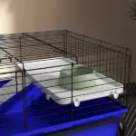 Two-Story Small Animal Cage Removable from Stand, Pet Habitat with Shelf and Wheels, 39" x 20.5" x 36.5", Blue - Image 9