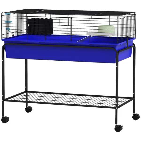 two-story-small-animal-cage-removable-from-stand-pet-habitat-with-shelf-wheels-39-x-205-x-365-blue.webp Two-Story Small Animal Cage Removable from Stand, Pet Habitat with Shelf and Wheels, 39" x 20.5" x 36.5", Blue - Image 1