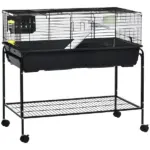 Two-Story Small Animal Cage with Stand, Shelf, Wheels, for Guinea Pig, Hedgehog, Chinchilla, Ferret