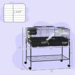Two-Story Small Animal Cage with Stand, Shelf, Wheels, for Guinea Pig, Hedgehog, Chinchilla, Ferret - Image 3