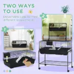 Two-Story Small Animal Cage with Stand, Shelf, Wheels, for Guinea Pig, Hedgehog, Chinchilla, Ferret - Image 4