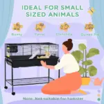 Two-Story Small Animal Cage with Stand, Shelf, Wheels, for Guinea Pig, Hedgehog, Chinchilla, Ferret - Image 5