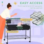 Two-Story Small Animal Cage with Stand, Shelf, Wheels, for Guinea Pig, Hedgehog, Chinchilla, Ferret - Image 6